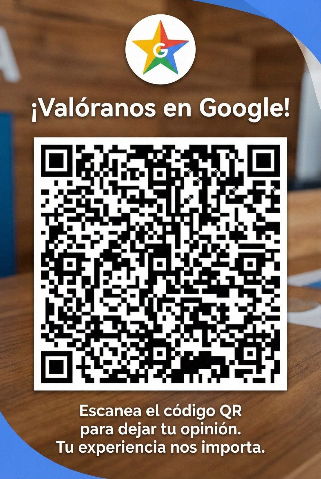 Escanea el código QR para valorarnos en Google